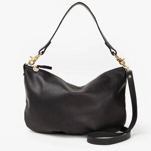 Clare V. Moyen Leather Messenger Bag in Black